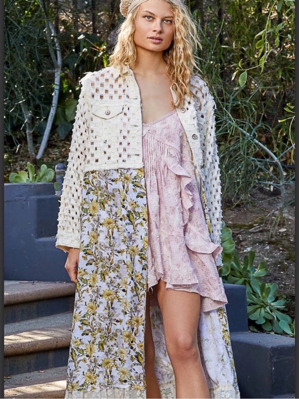 POL Cream/Floral Duster with Floral Lining - Picture 7 of 7